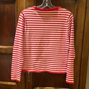 Talbots Kids Red and White Striped Long Sleeve Tee